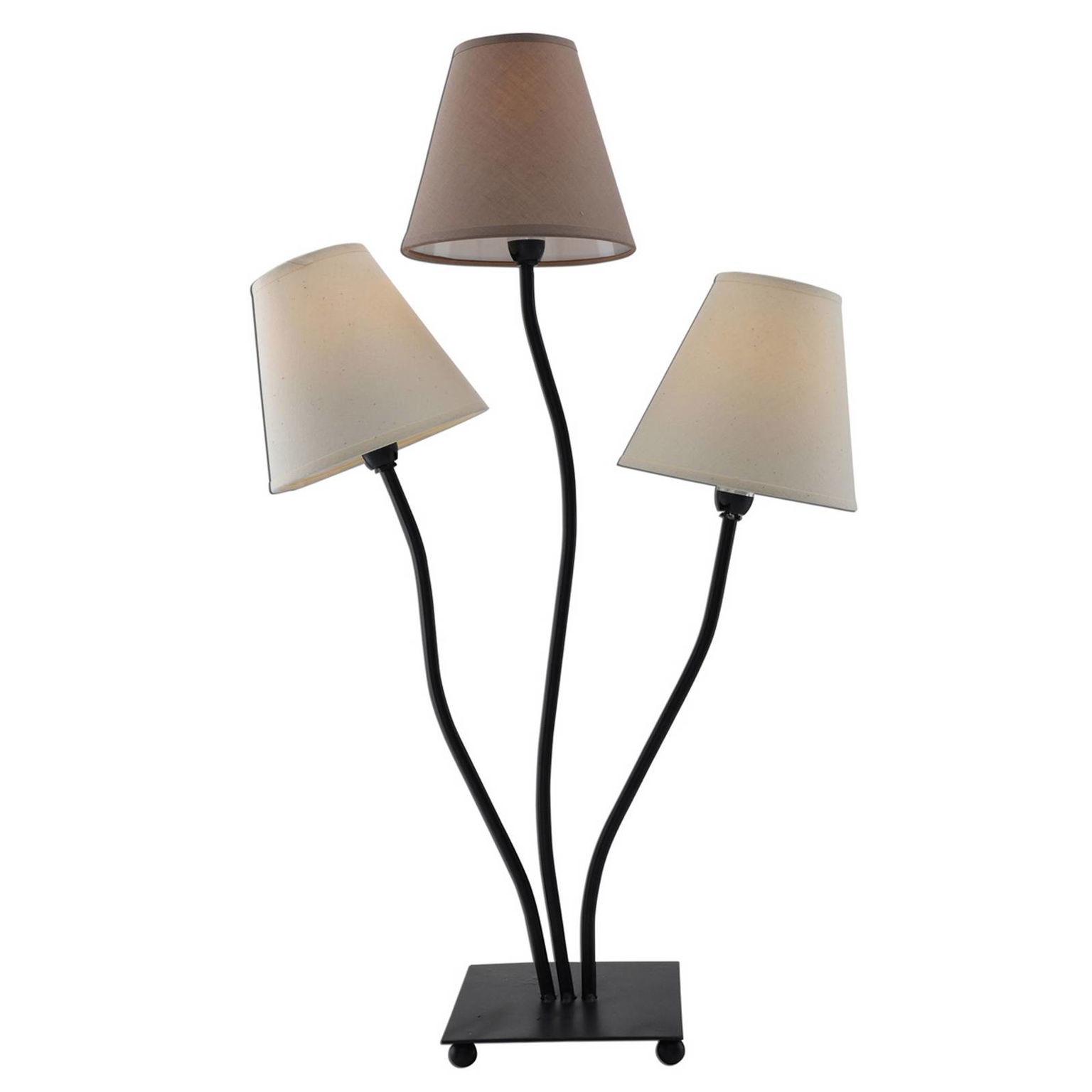 Twiddle troj-plameňová stolná lampa hnedé odtiene – obrázok 6