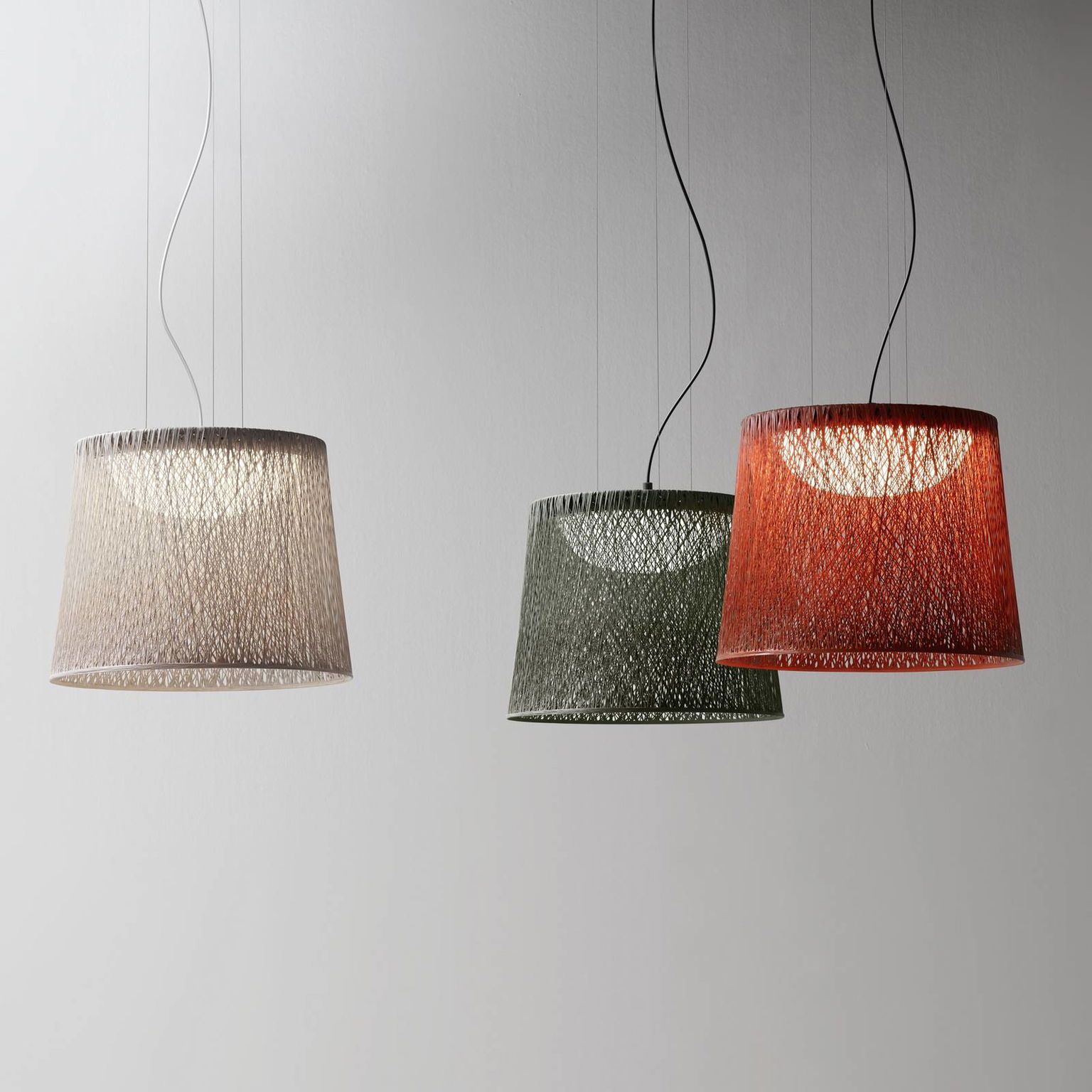 Vibia LED závesné svietidlo WIND, zelené, 48 x 60 cm, 927