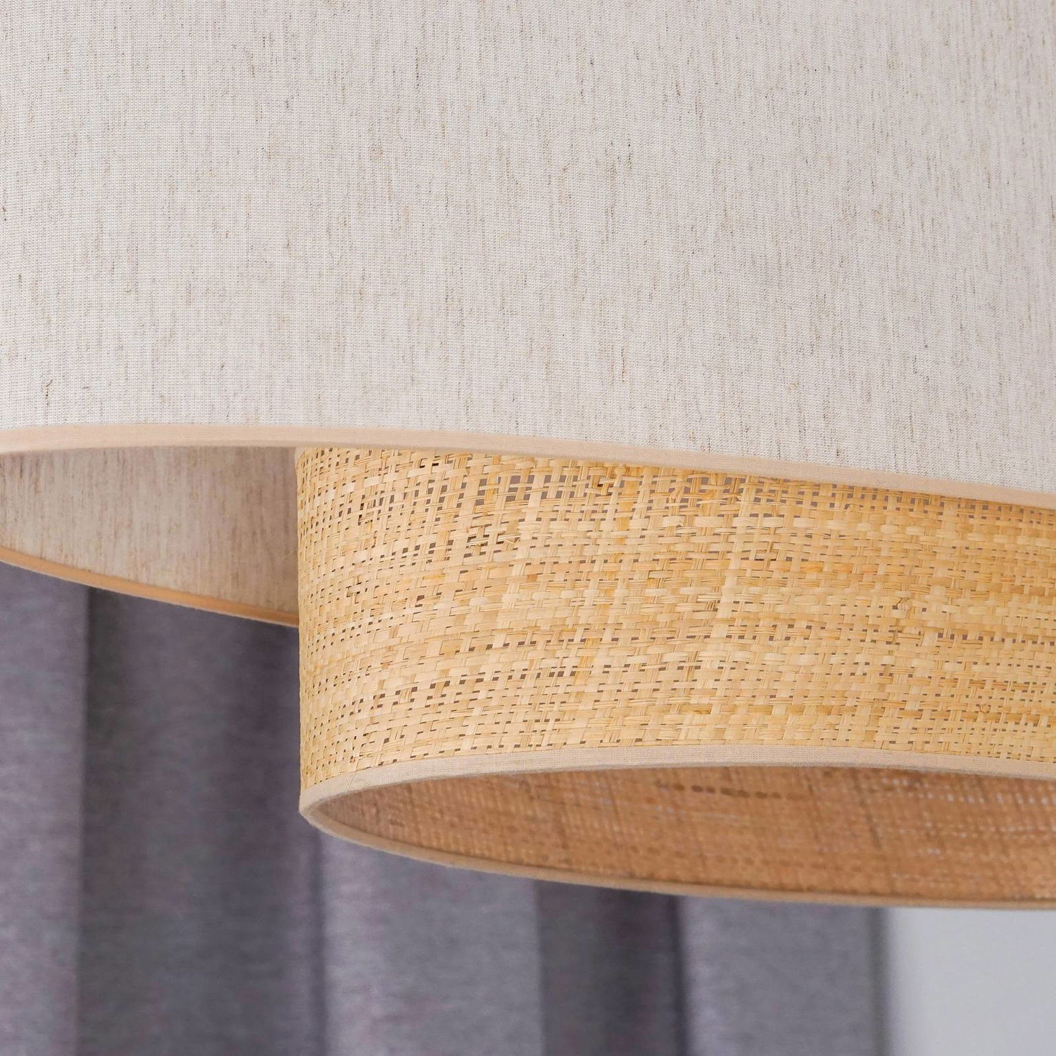 Závesné svietidlo Boho, béžová/hnedá, dĺžka 80 cm, textil – obrázok 4