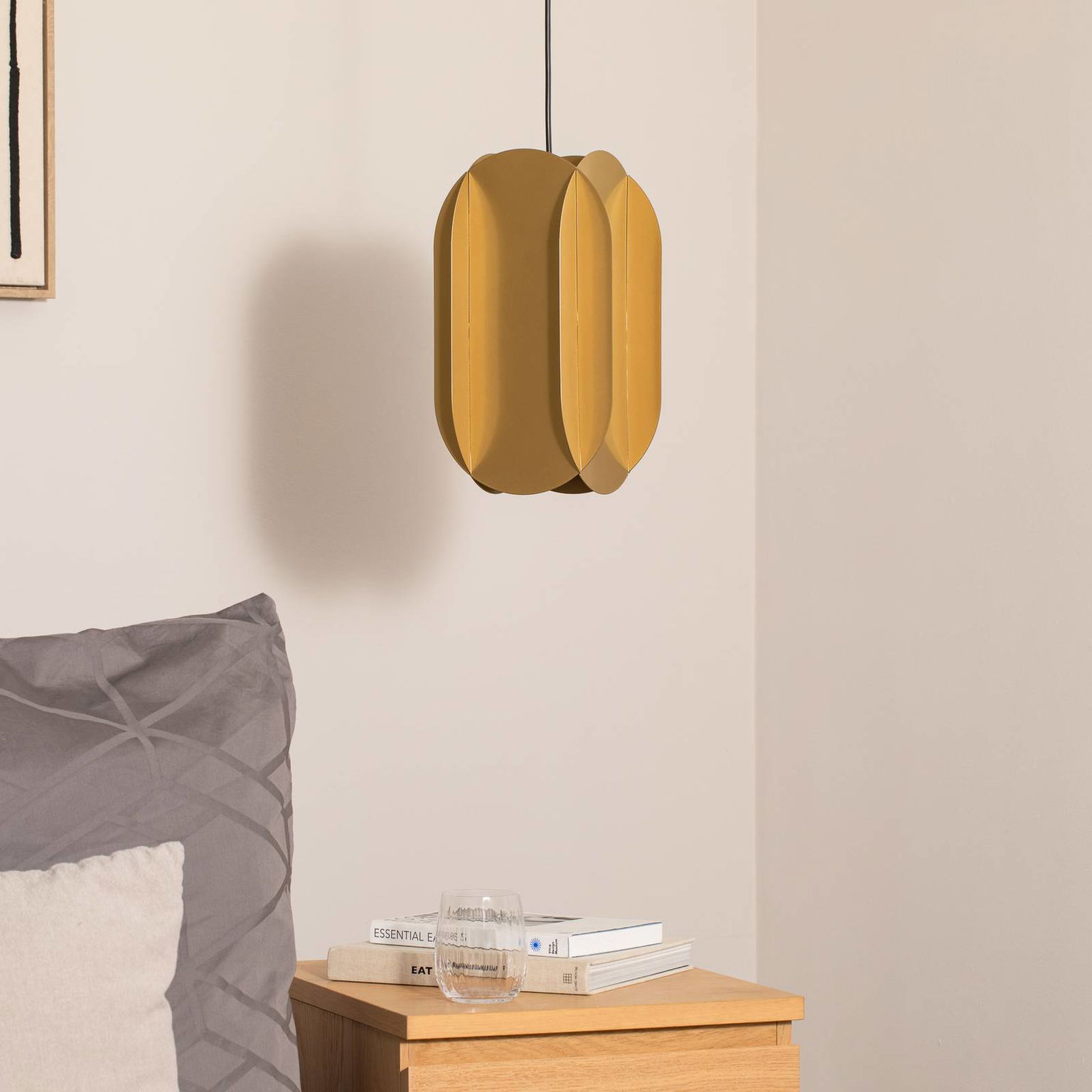 Závesné svietidlo Corner, zlatá farba, výška 35 cm, kov, E27 – obrázok 3