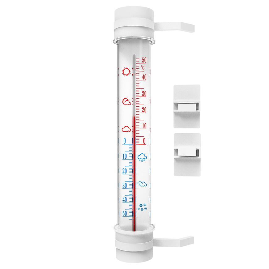 Vonkajší teplomer biely (-50/50 °C) 27 cm