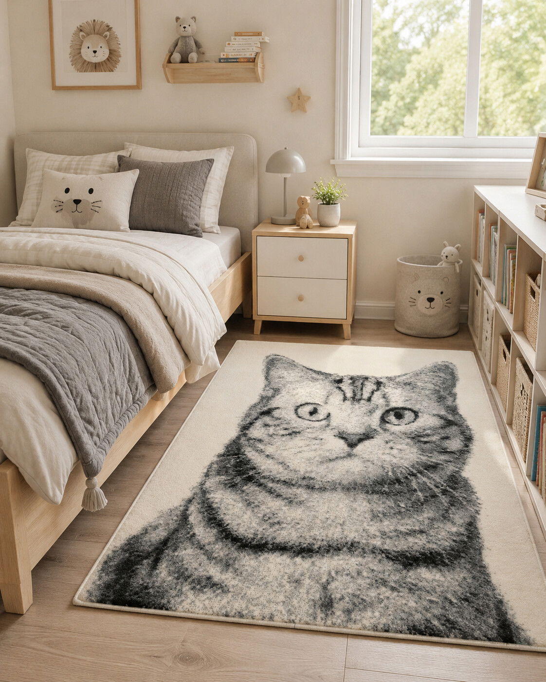 Kusový koberec Cat grey, 190x280, šedá, detská izba, Alfa Carpets – obrázok 2