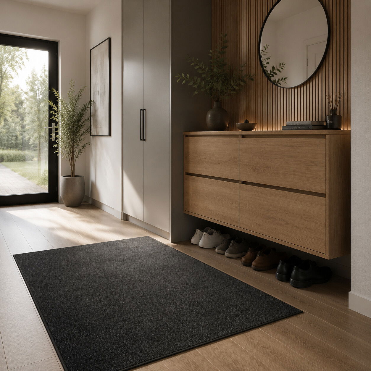 Kusový koberec Quick step antracit štvorec, 120x120, šedá, chodba / predsieň, Vopi – obrázok 2