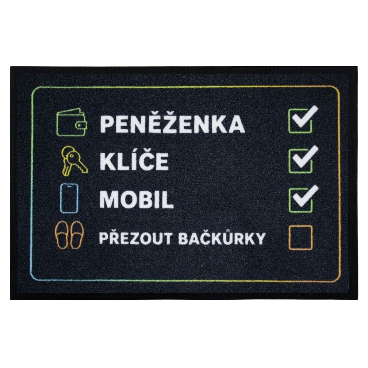 Rohožka Checklist 40x60 cm - na von aj na doma, 40x60, čierna, Mercury Flooring