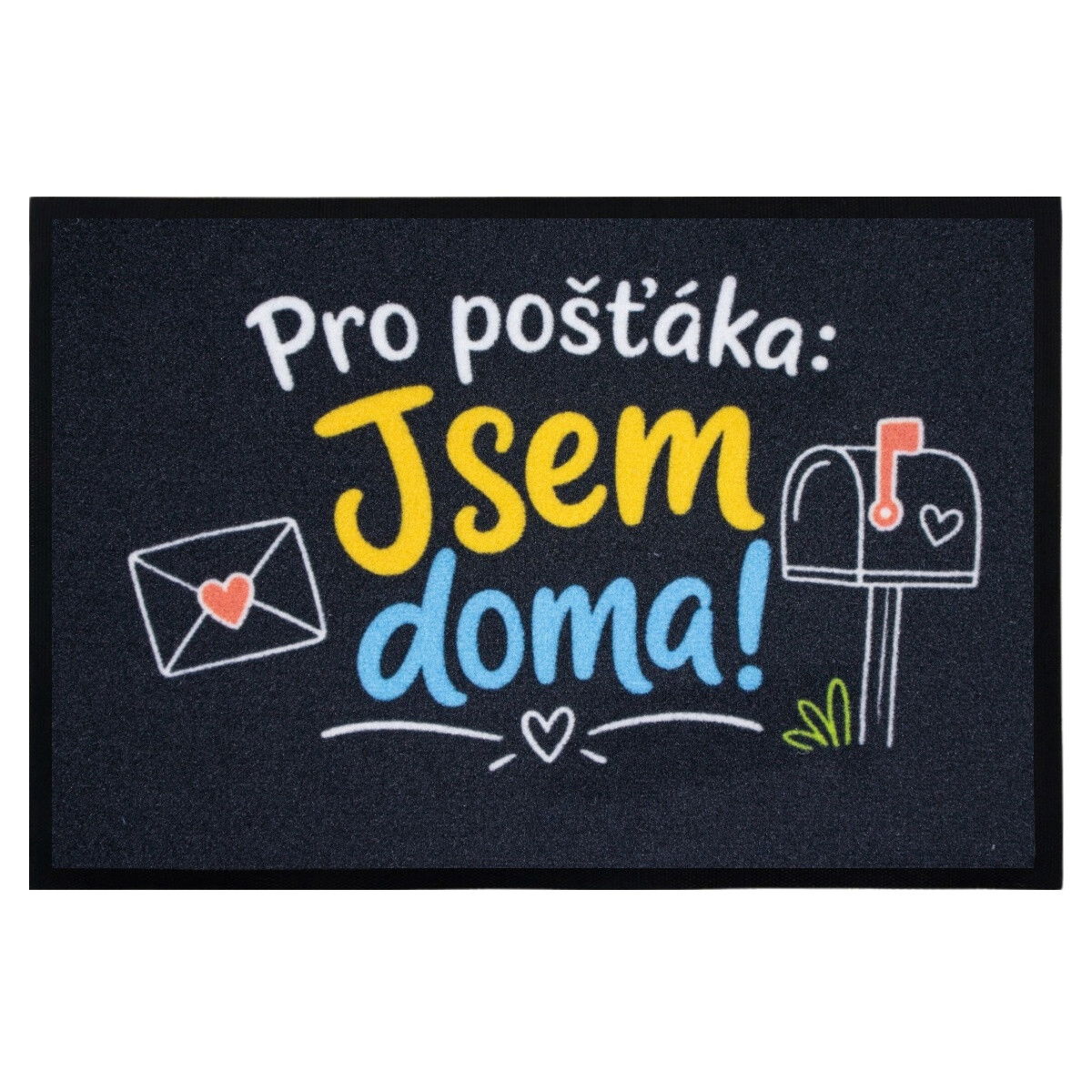 Rohožka Pre poštára som doma 40x60 cm - na von aj na doma, 40x60, čierna, Mercury Flooring