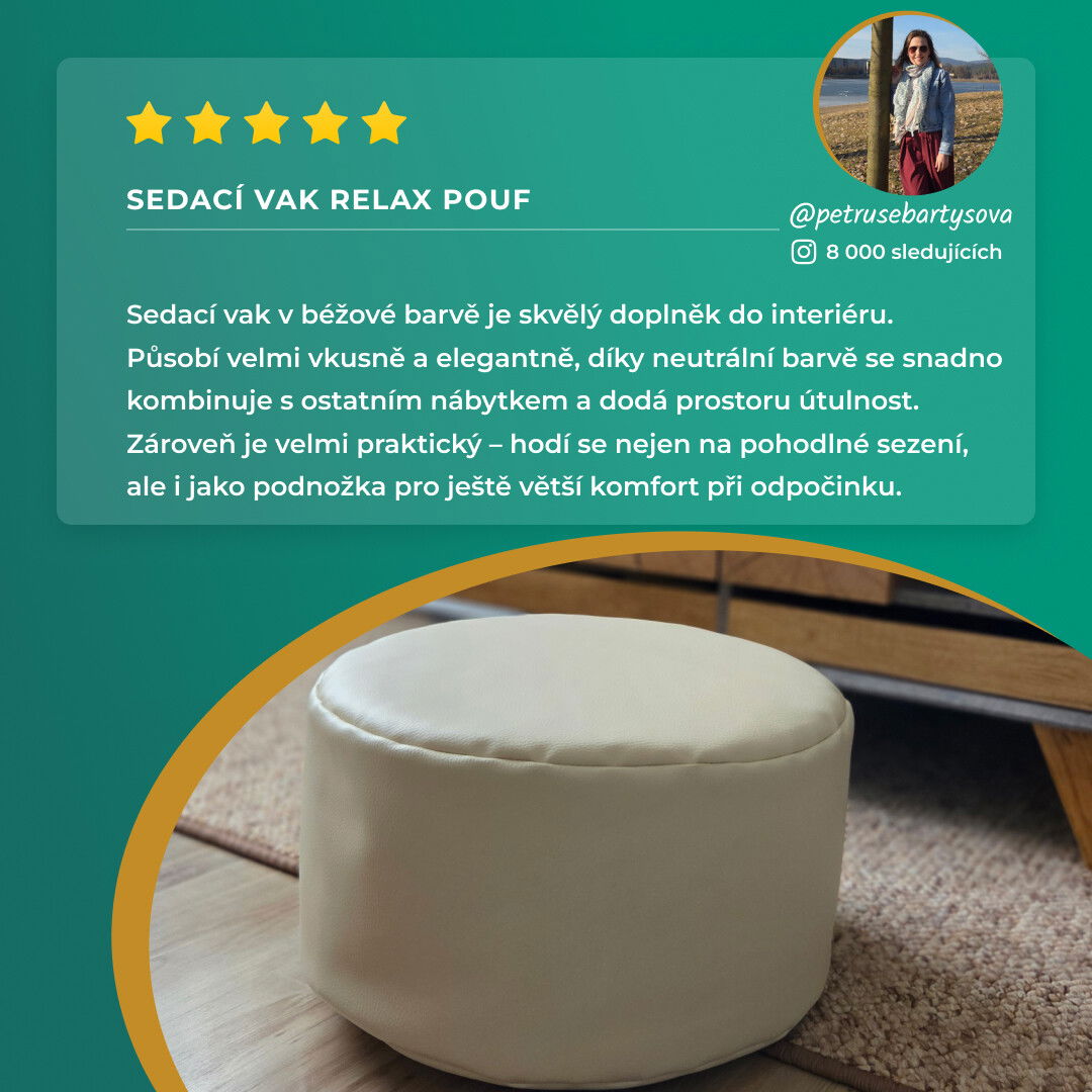 Sedací vak RELAX POUF blue - 25 x 45 cm cm Praktik home – obrázok 4