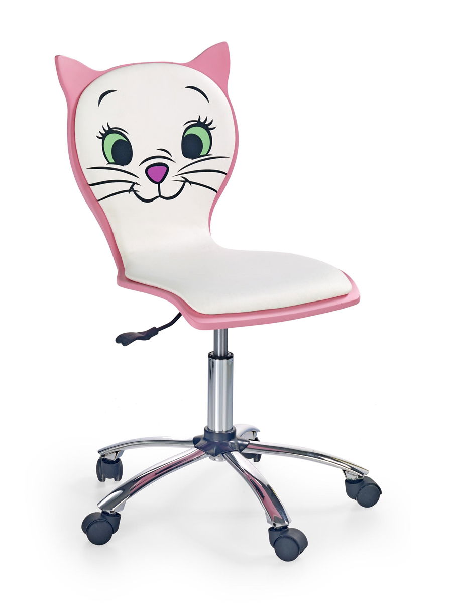 Detská stolička na kolieskach Kitty 2 - ružová / biela