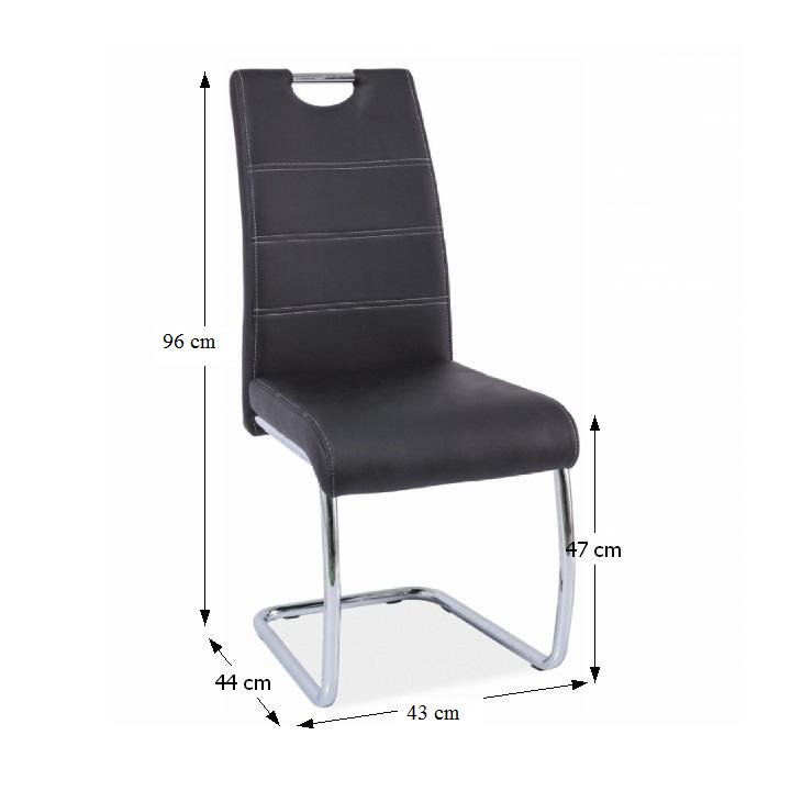 Jedálenská stolička Abira New - čierna / chróm – obrázok 2