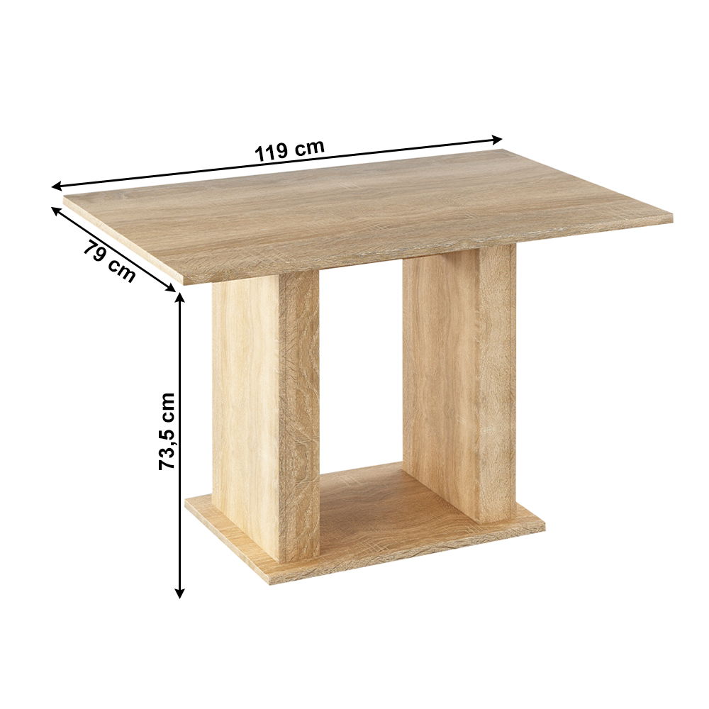 Jedálenský stôl Bistro 119x79 cm - dub sonoma – obrázok 3