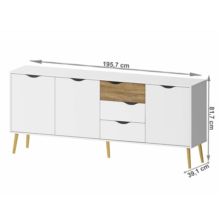 Komoda Oslo 75454 - dub sonoma / biela – obrázok 2