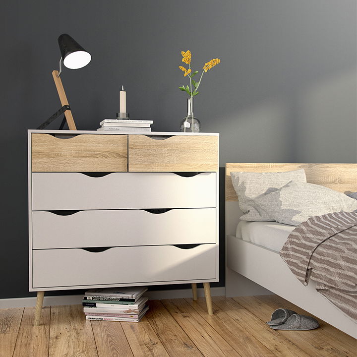 Komoda Oslo 75456 - dub sonoma / biela – obrázok 2