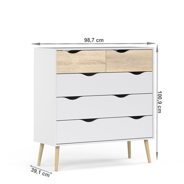 Komoda Oslo 75456 - dub sonoma / biela – obrázok 3