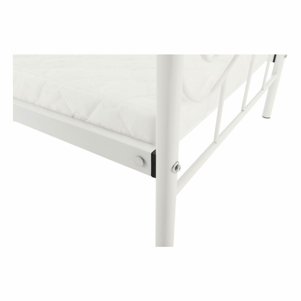 Kovová jednolôžková posteľ s roštom Daina 90x200 cm - biela – obrázok 17