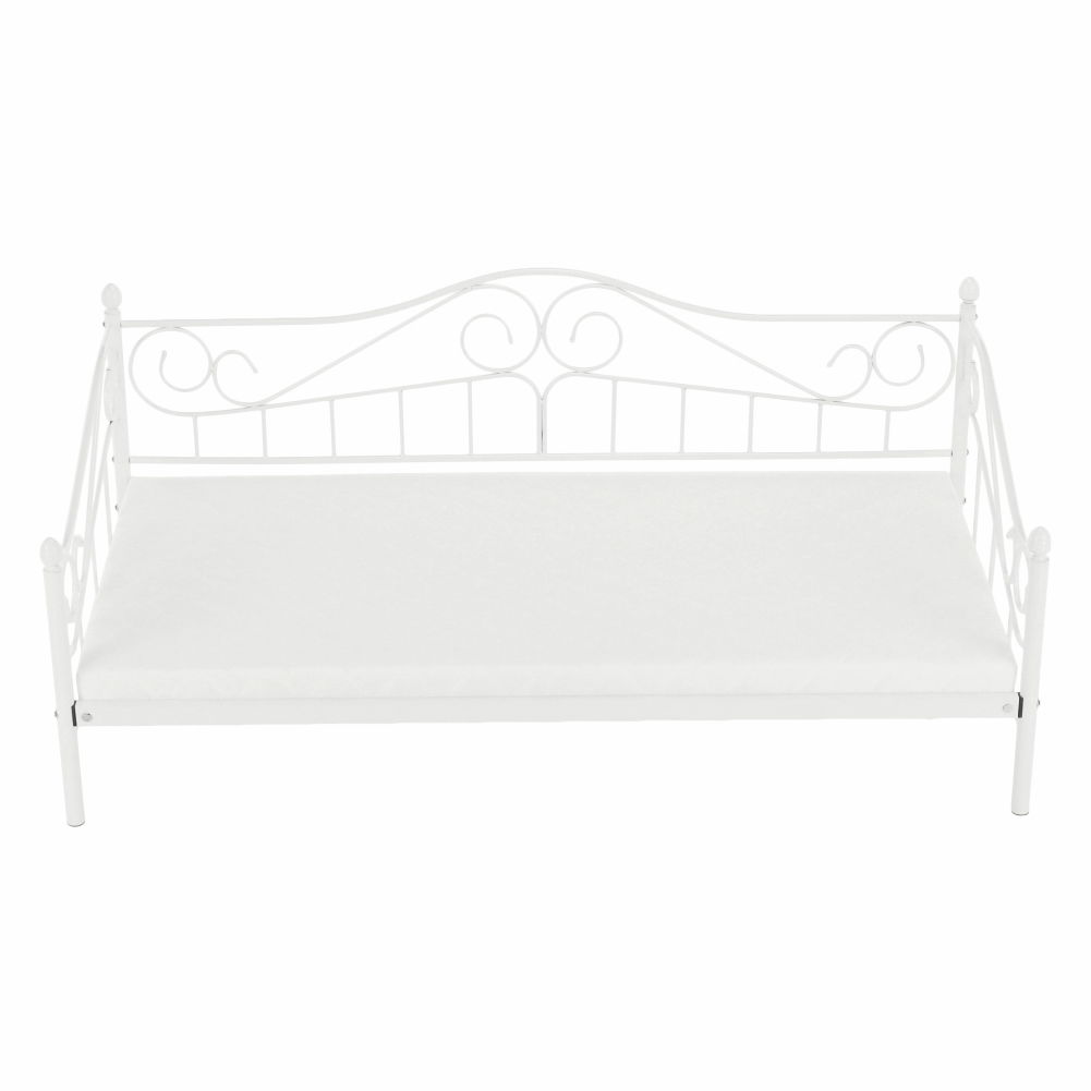 Kovová jednolôžková posteľ s roštom Daina 90x200 cm - biela – obrázok 6