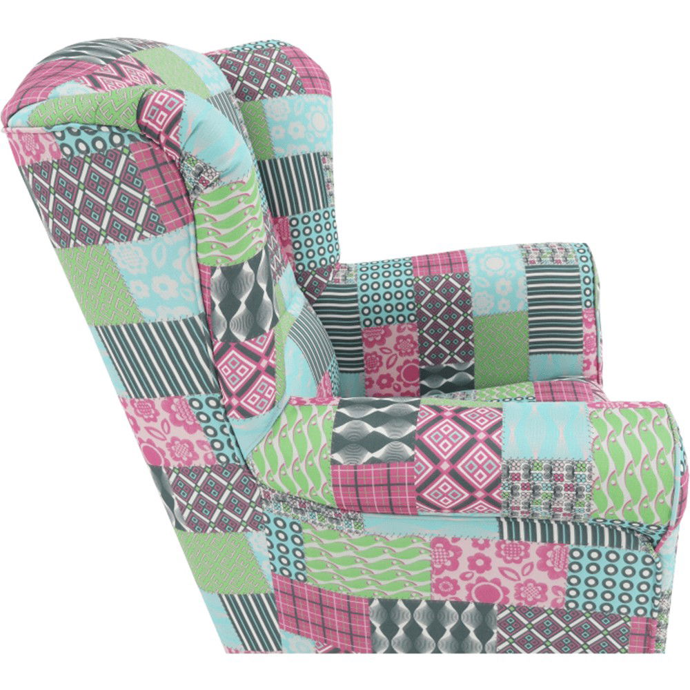 Kreslo (ušiak) Charlot - vzor patchwork M1 – obrázok 8