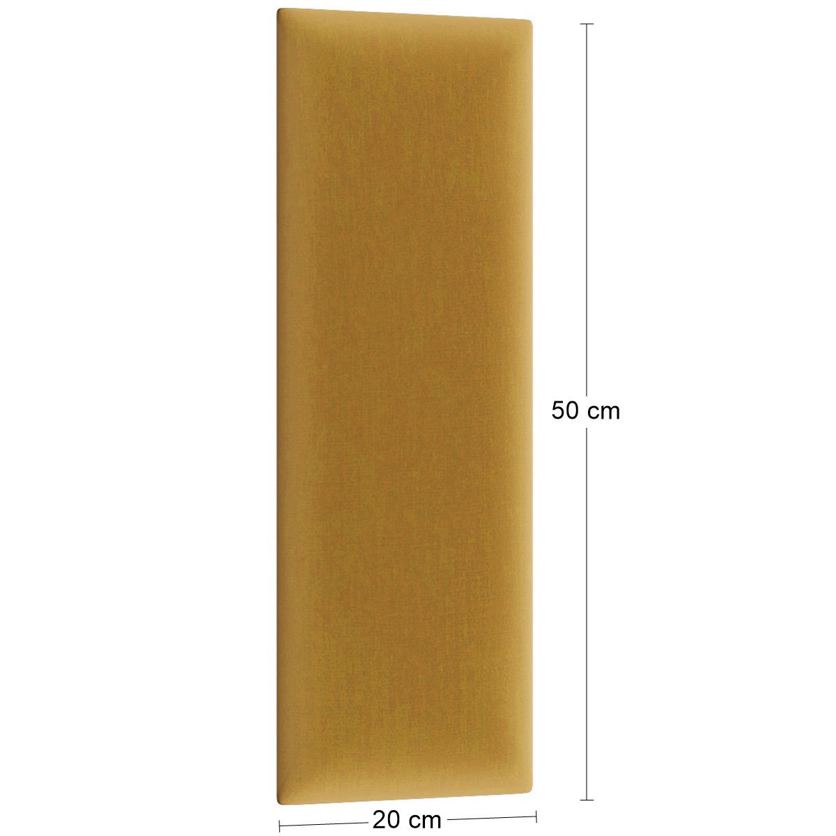 Obdĺžnikový čalúnený panel na stenu Quito 20x50 cm - zlatá – obrázok 2