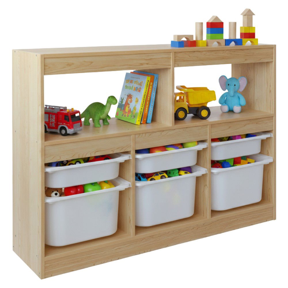 Organizér s úložnými boxami Trivix - dub / biela – obrázok 4