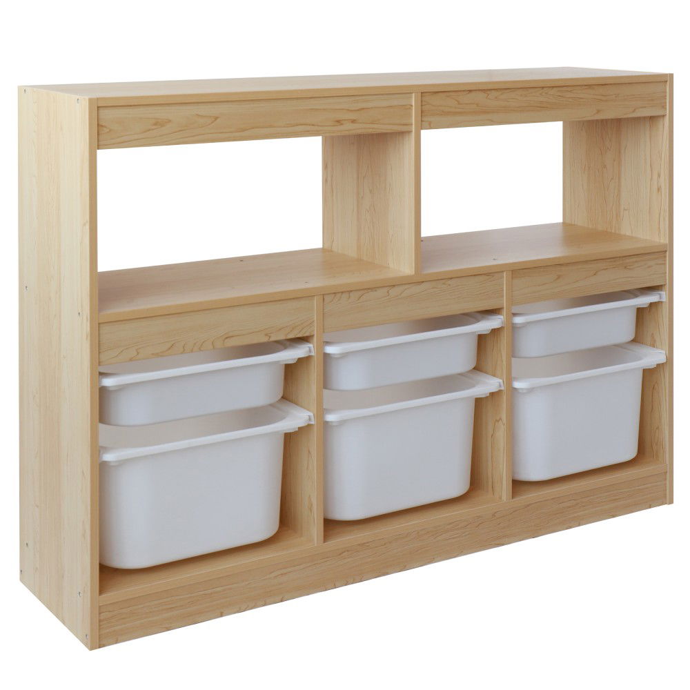 Organizér s úložnými boxami Trivix - dub / biela