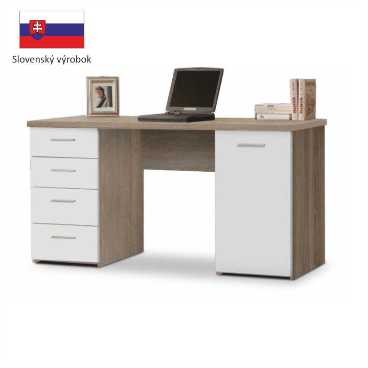 PC stolík Eustach - dub sonoma / biela – obrázok 2