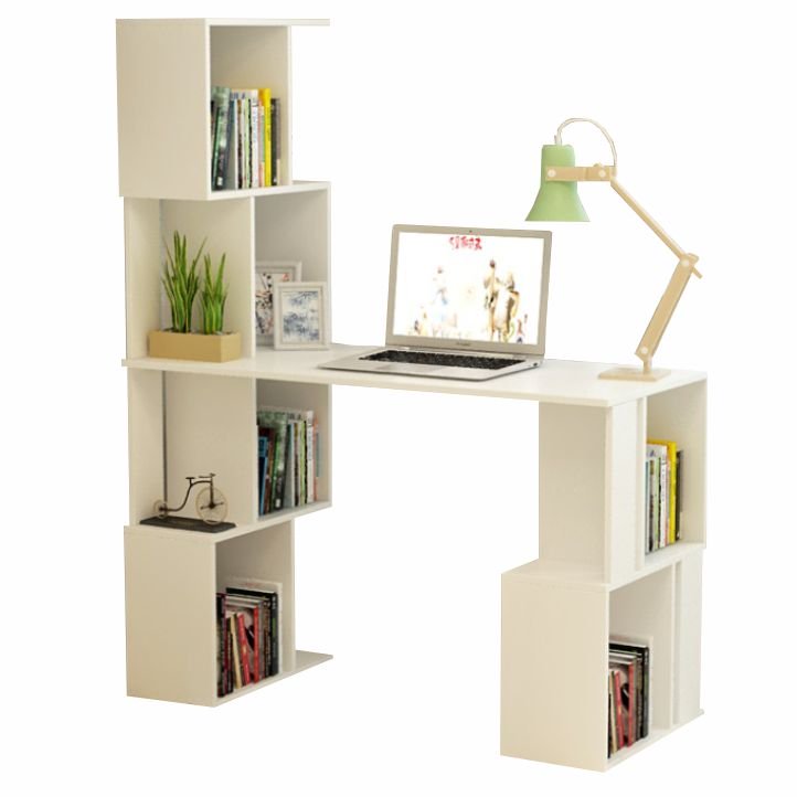 PC stolík s regálom Floki New - biela