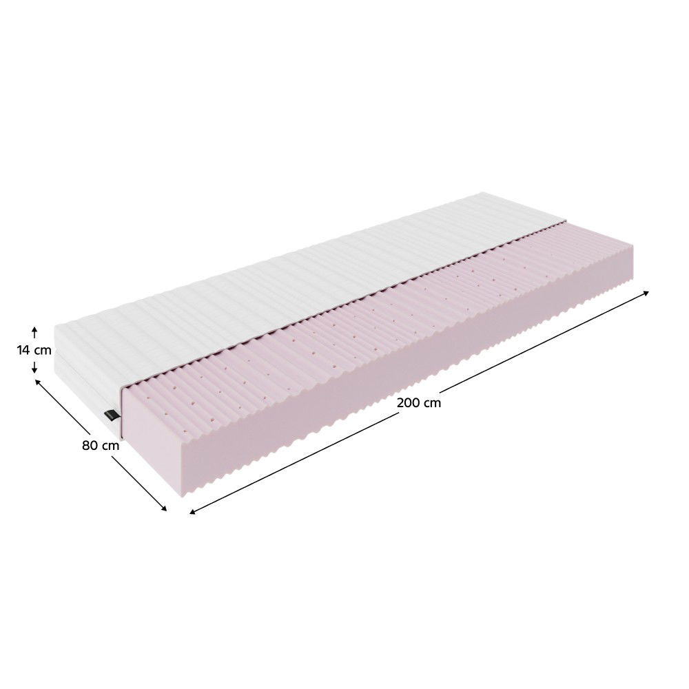 Penový matrac Mair 14 cm 80x200 cm - biela – obrázok 2