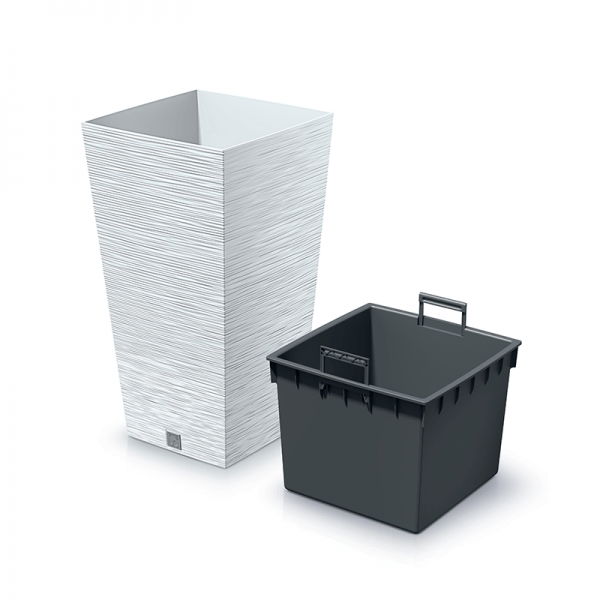 Plastový kvetináč DFSH200 20 cm - biela – obrázok 2