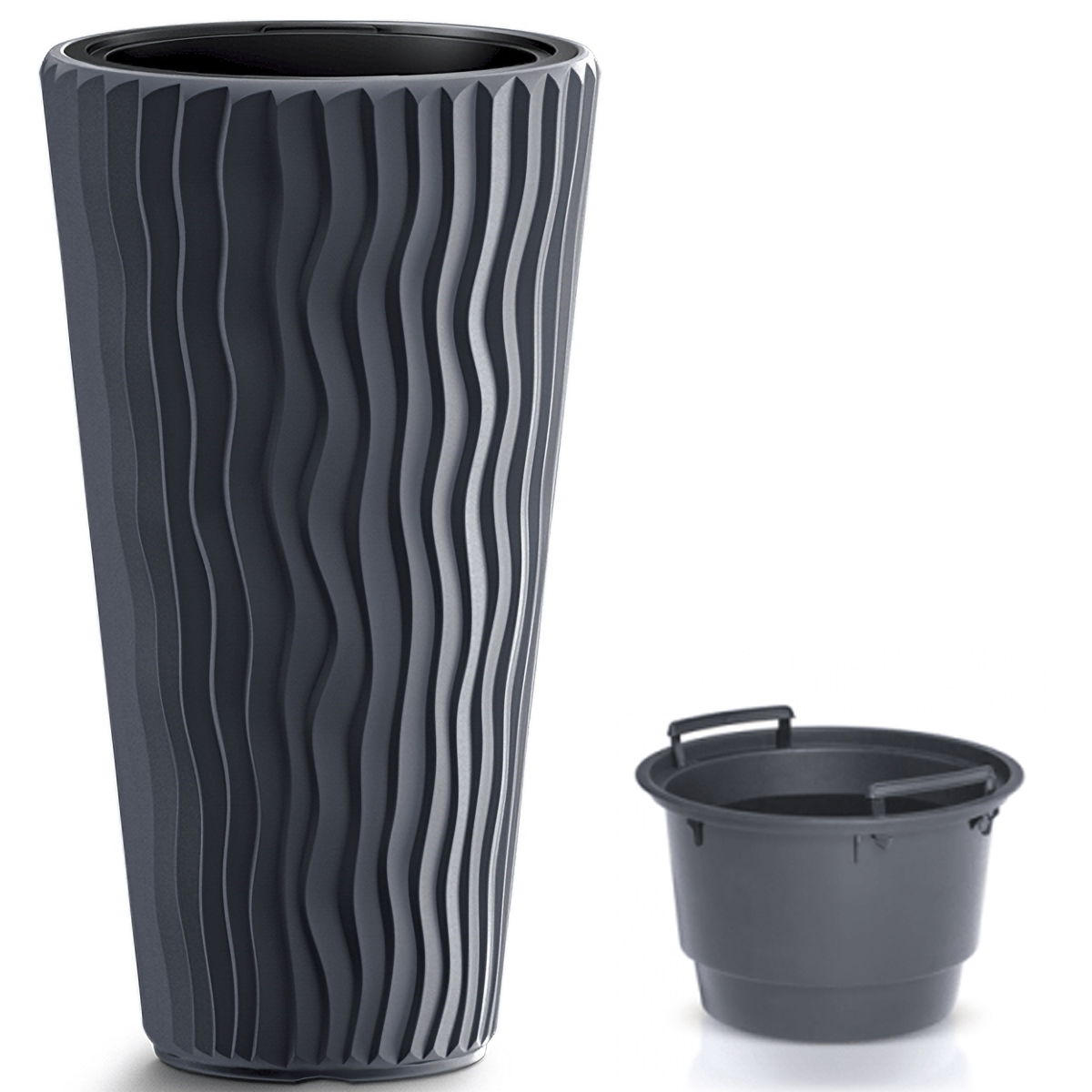 Plastový kvetináč DPSP350 34,9 cm - antracit – obrázok 2