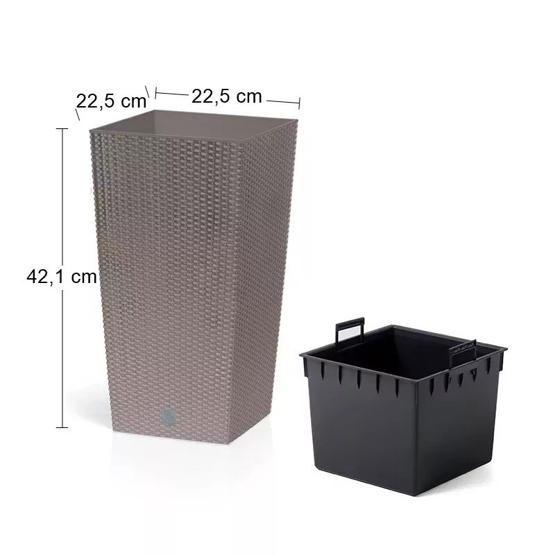 Plastový kvetináč DRTS225 22,5 cm - mocca – obrázok 2