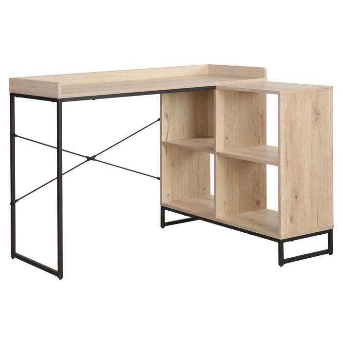 Rohový PC stolík Ulostol - dub / čierna
