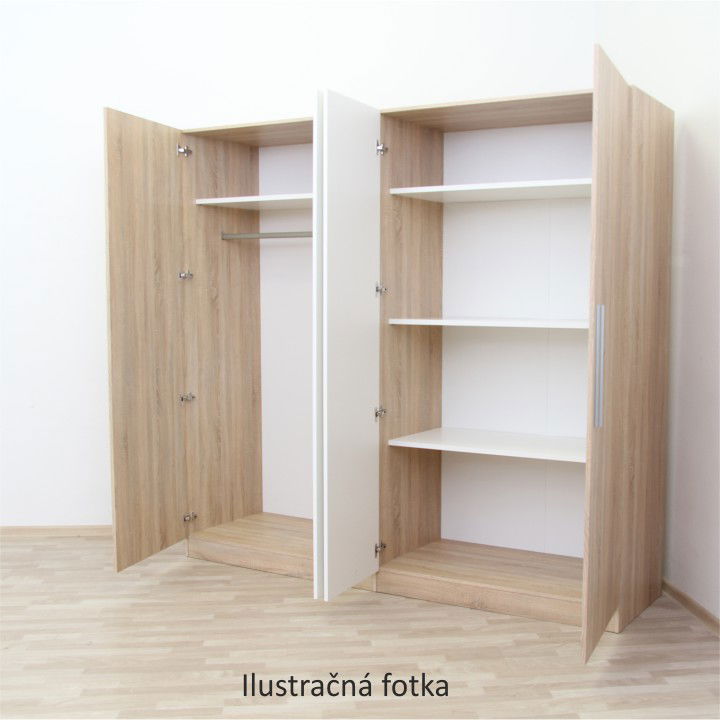 Šatníková skriňa so zrkadlom Matisa - biela – obrázok 4