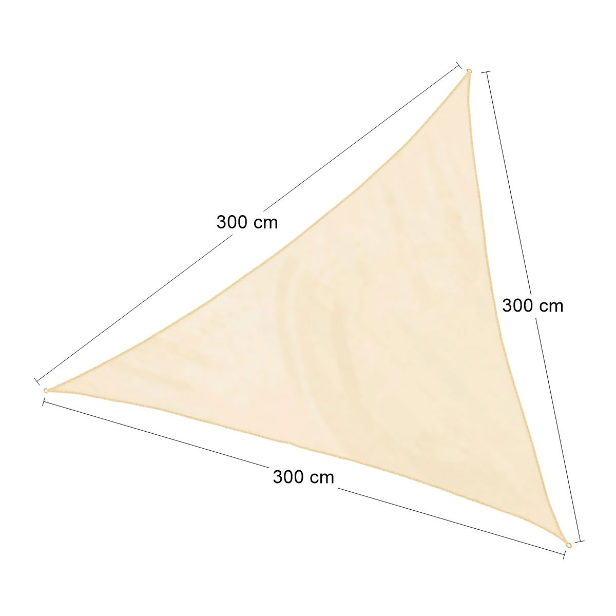 Tieniaca plachta Triangle 300x300 cm - béžová – obrázok 2