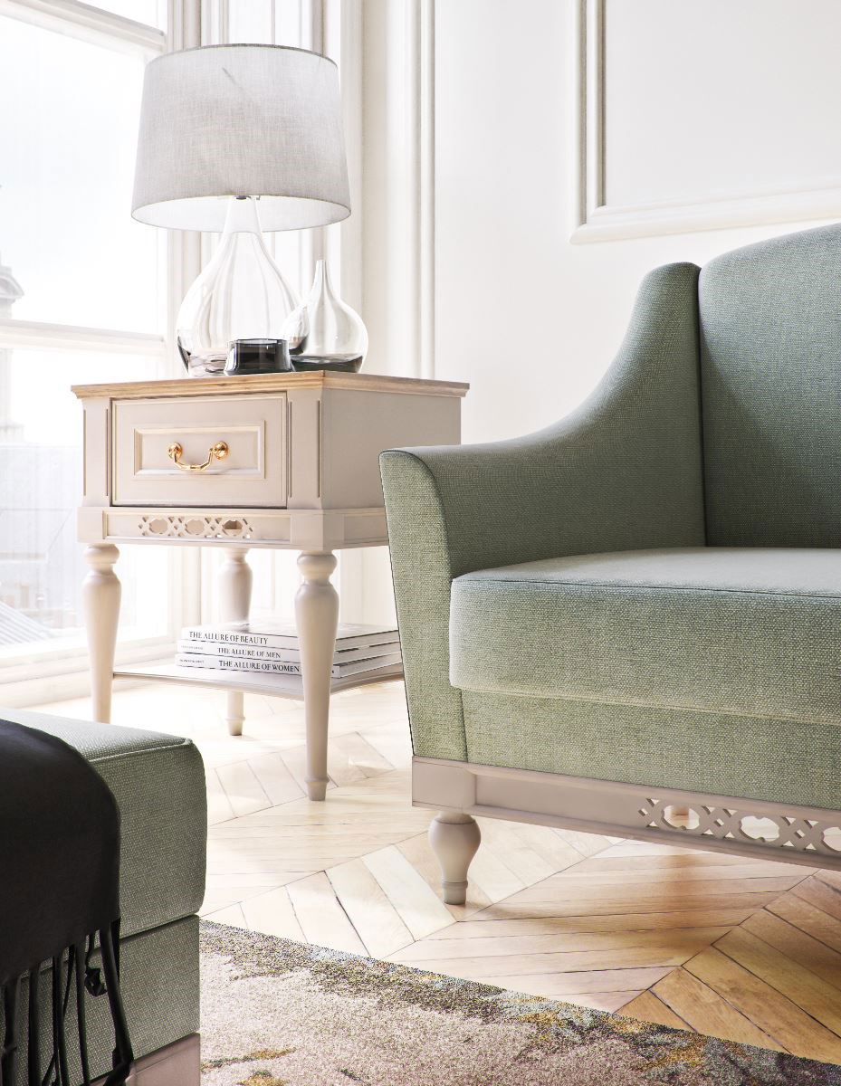 Trojsedačka Florencja FL-3 - mentolová (Palermo-C2 224) / kašmír patyna – obrázok 3