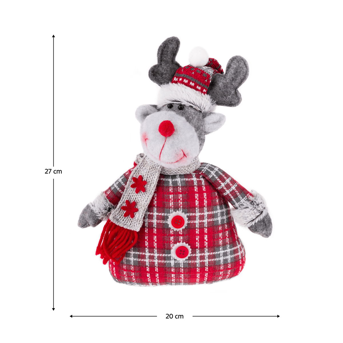 Vianočná postavička (4 ks) Doll - červená / sivá / biela – obrázok 11
