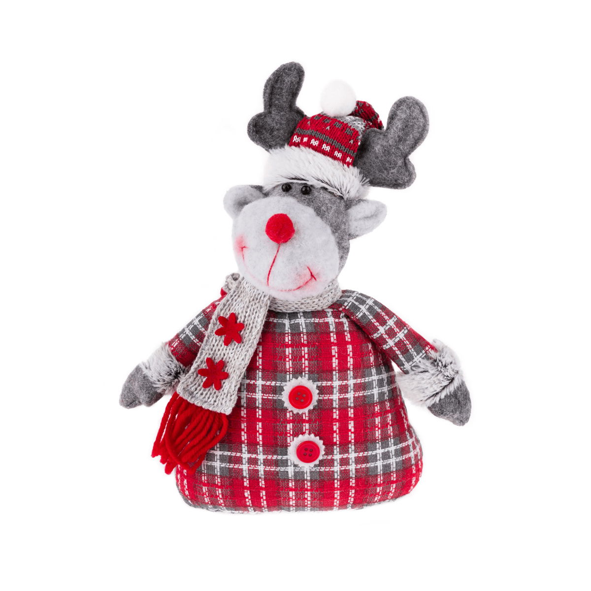 Vianočná postavička (4 ks) Doll - červená / sivá / biela – obrázok 12
