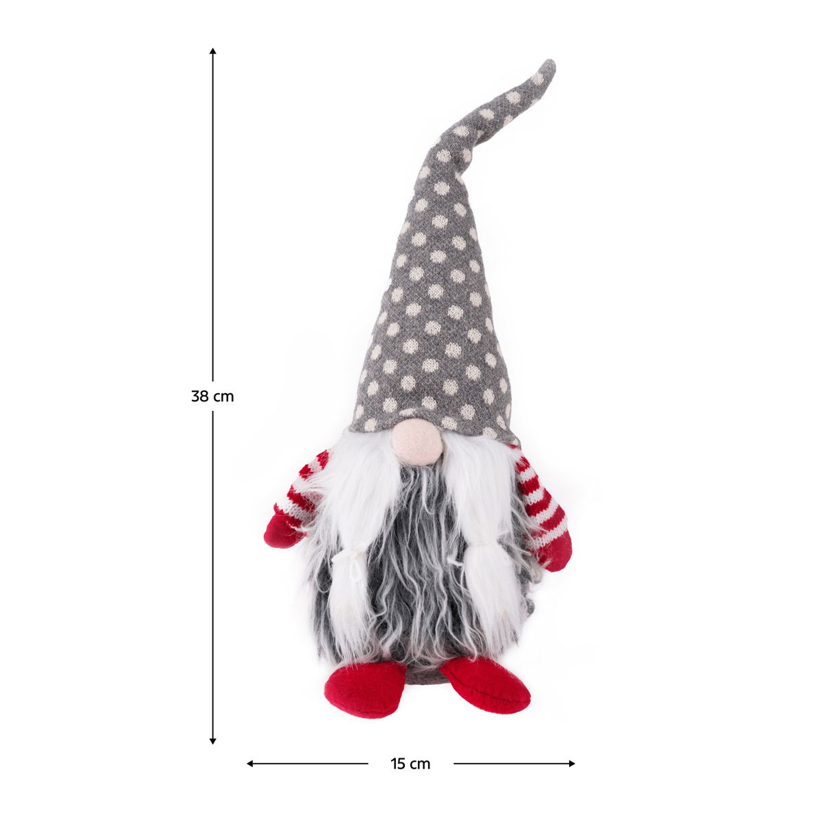 Vianočná postavička (4 ks) Doll - červená / sivá / biela – obrázok 5