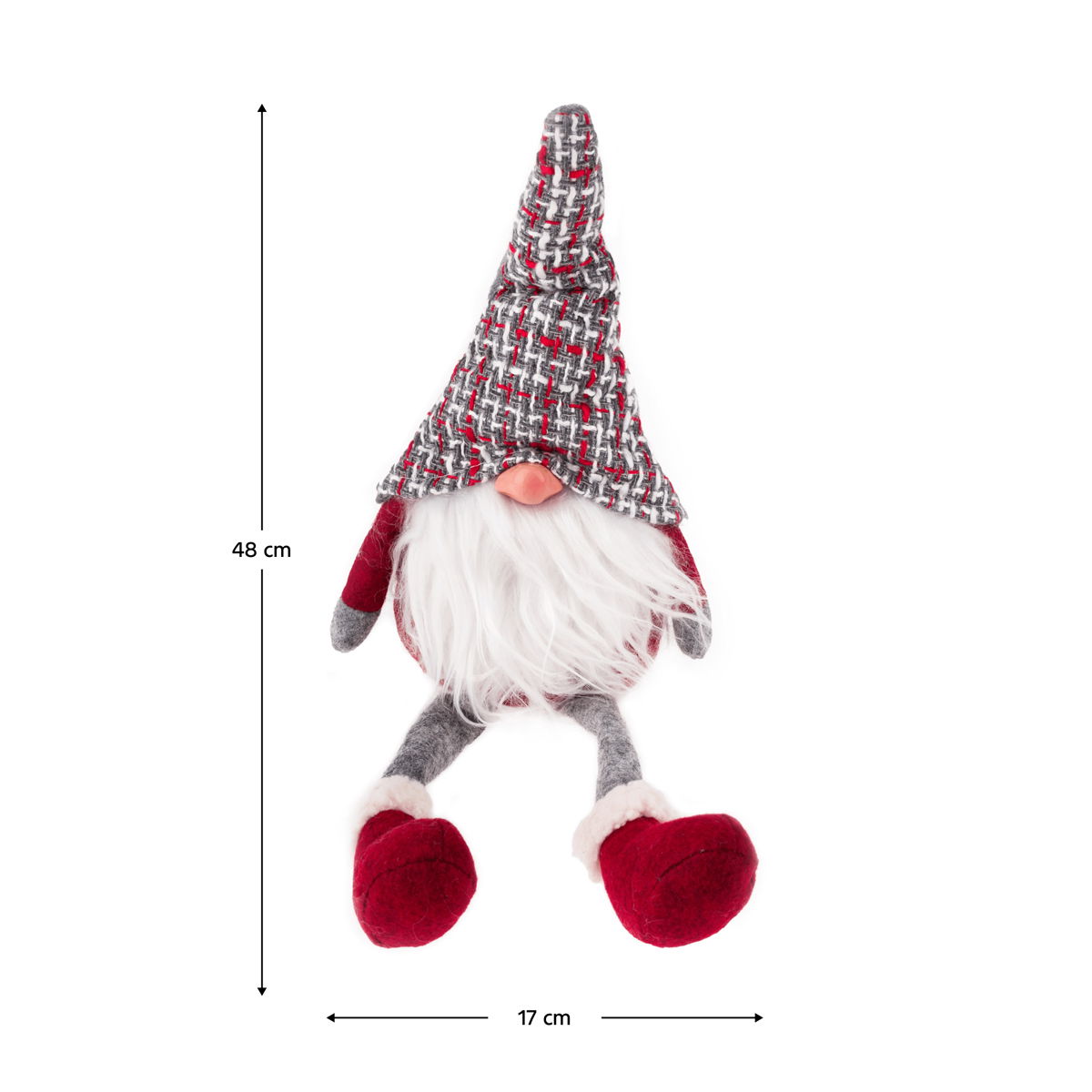 Vianočná postavička (4 ks) Doll - červená / sivá / biela – obrázok 7