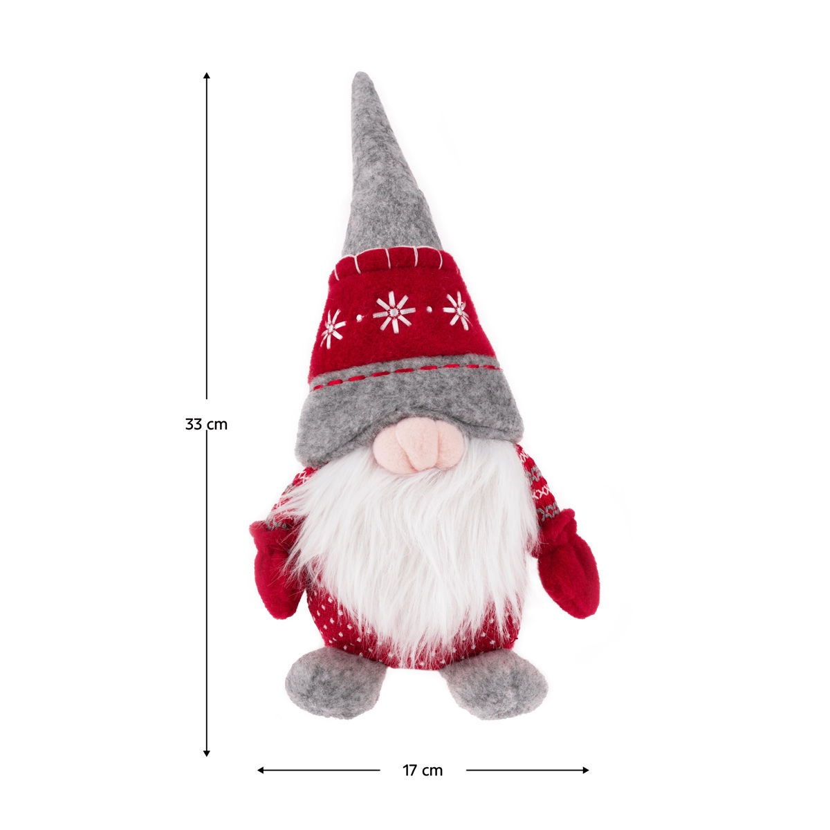 Vianočná postavička (4 ks) Doll - červená / sivá / biela – obrázok 9