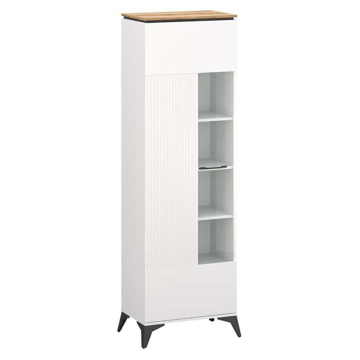Vitrína Velis 1W - biela / dub evoke