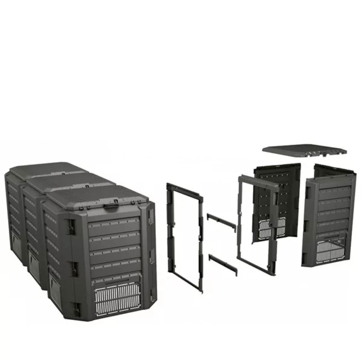 Záhradný kompostér IKLM1200C 1200 l - čierna – obrázok 4
