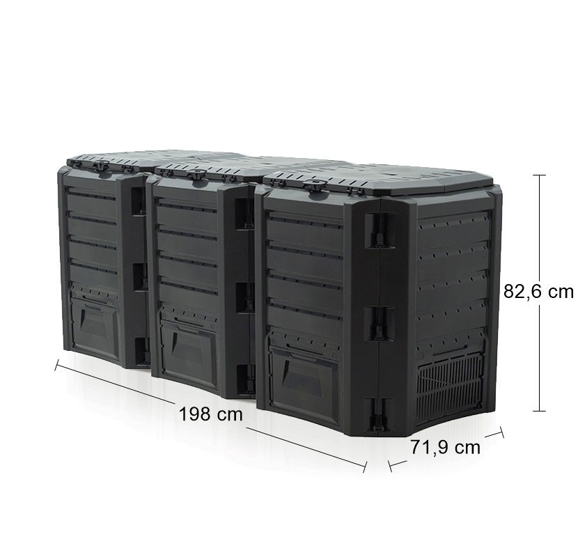 Záhradný kompostér IKLM1200C 1200 l - čierna – obrázok 2