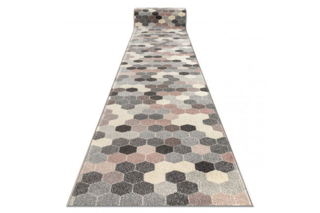Behúň HEOS 78537 sivý / ružový / krém HEXAGON