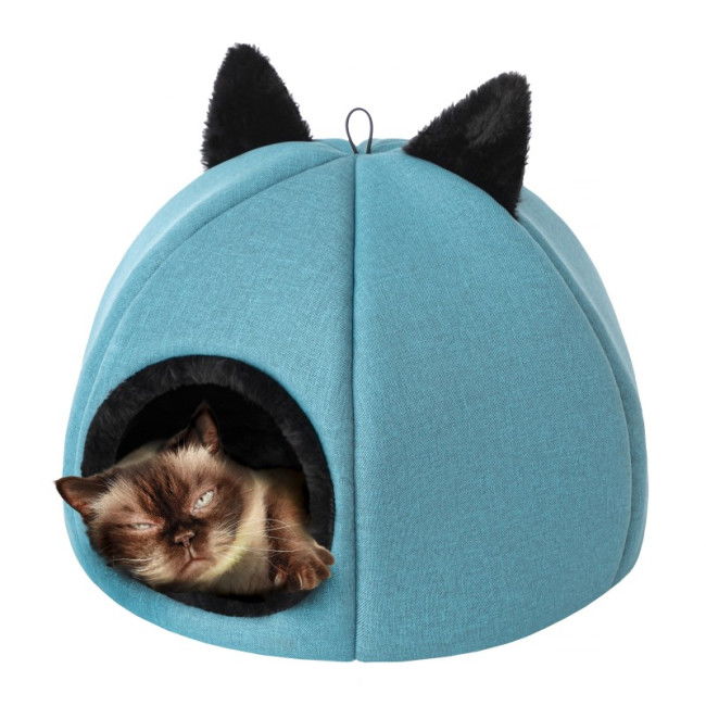 Búdka pre mačku KITTY HEAD R2 modrá