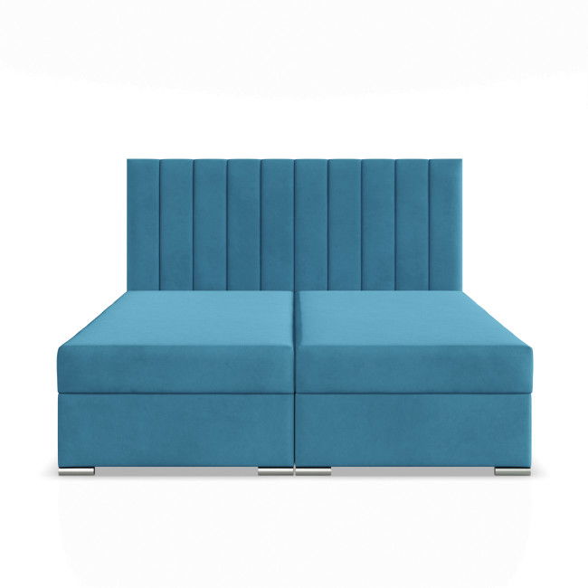 Manželská posteľ AGEN Velvet 140×200 cm modrá