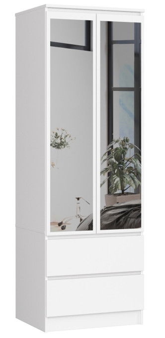 Skriňa STAR S 60 cm 2D 2SZ zrkadlá CLP biela