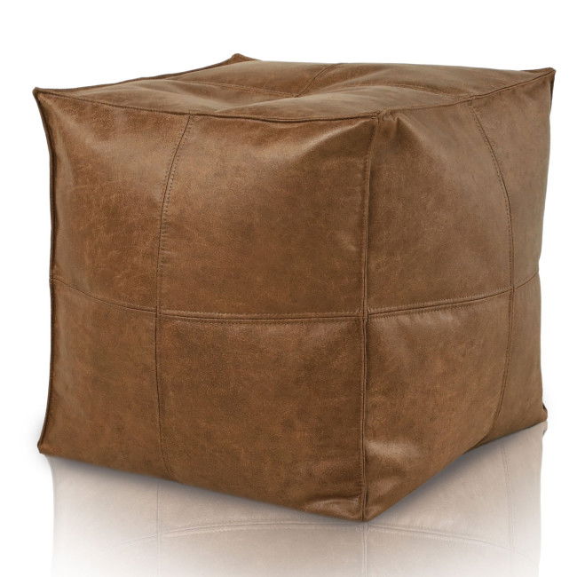 Taburetka Cubo Premium koža, hnedá
