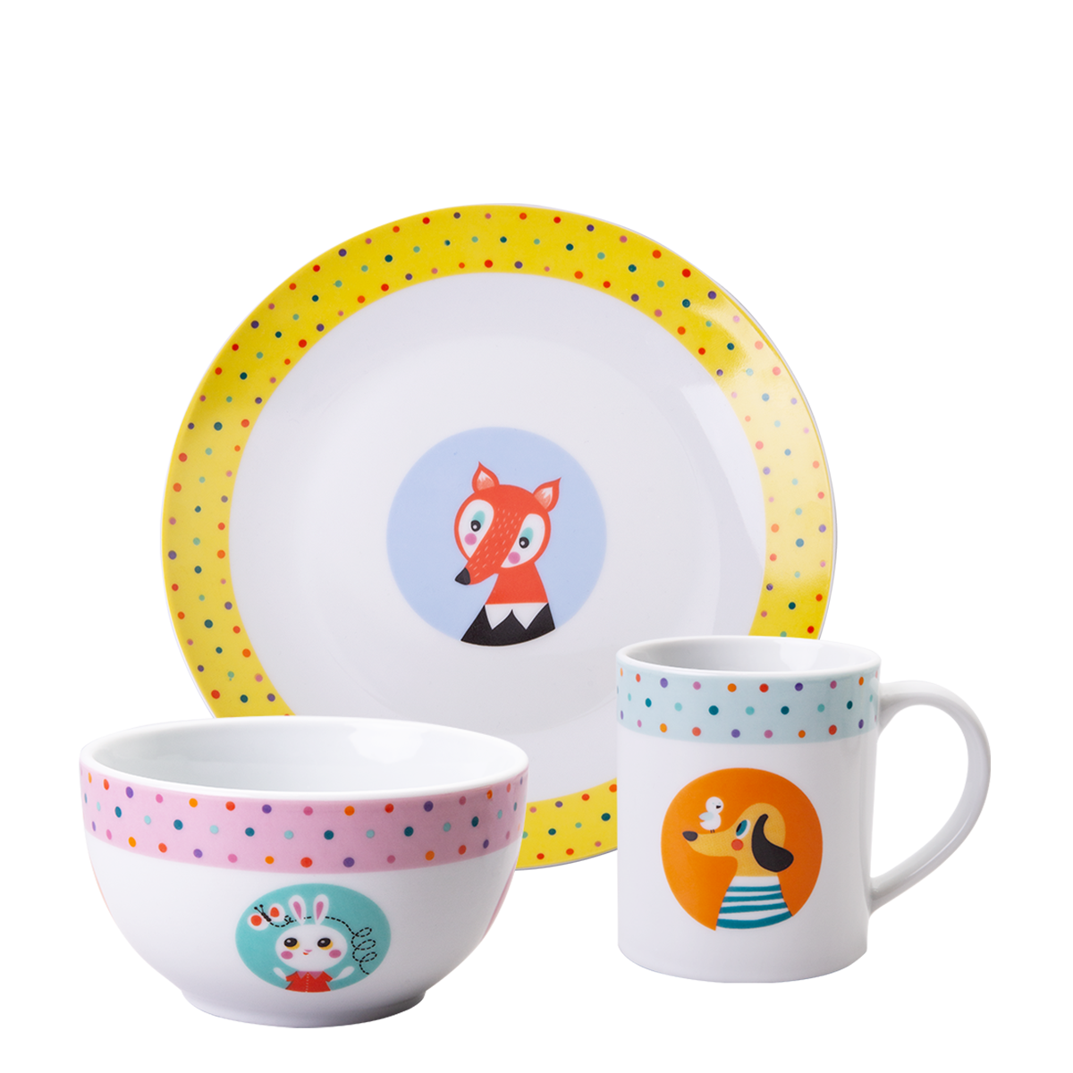 Detský porcelánový set 3 ks - KIDS World Animals
