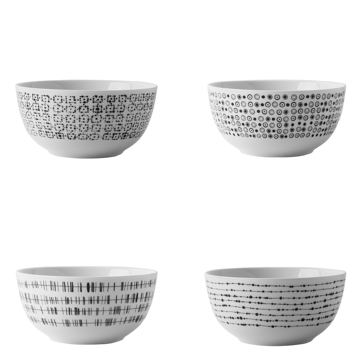 Miska na cereálie 14 cm set 4 ks - Basic Dots