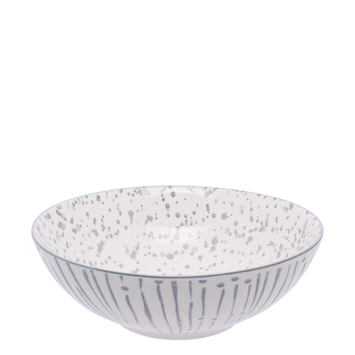 Miska na cereálie biela / svetlo-sivá 17,8 cm - Basic