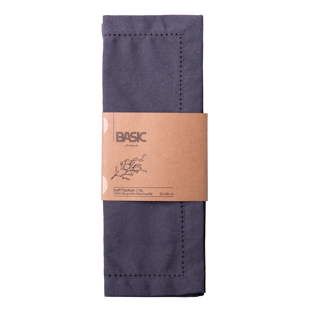 Oceľové sivé bavlnené prestieranie 32 x 48 cm 2 ks – Basic Ambiente
