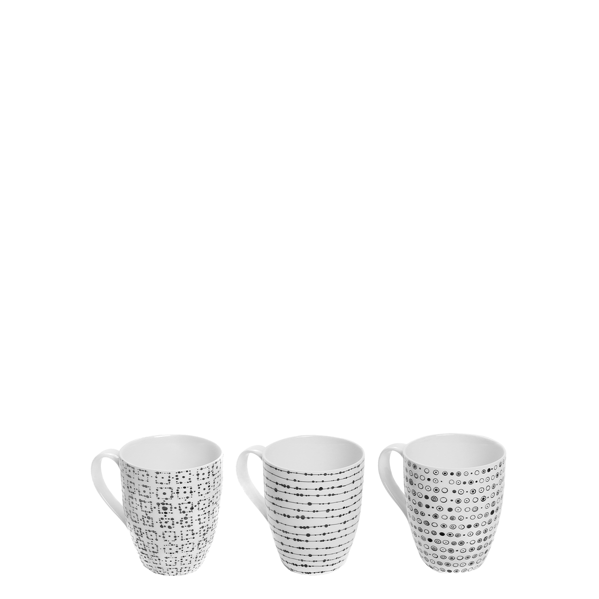 Šálka na mlieko, čaj alebo cappuccino 320 ml set 3 ks - Basic Dots
